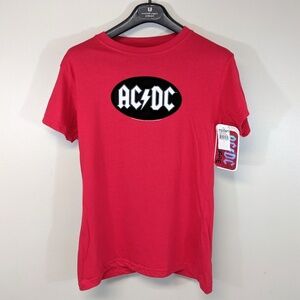 Y2K AC/DC Cotton Fitted T-shirt w/raised Logo